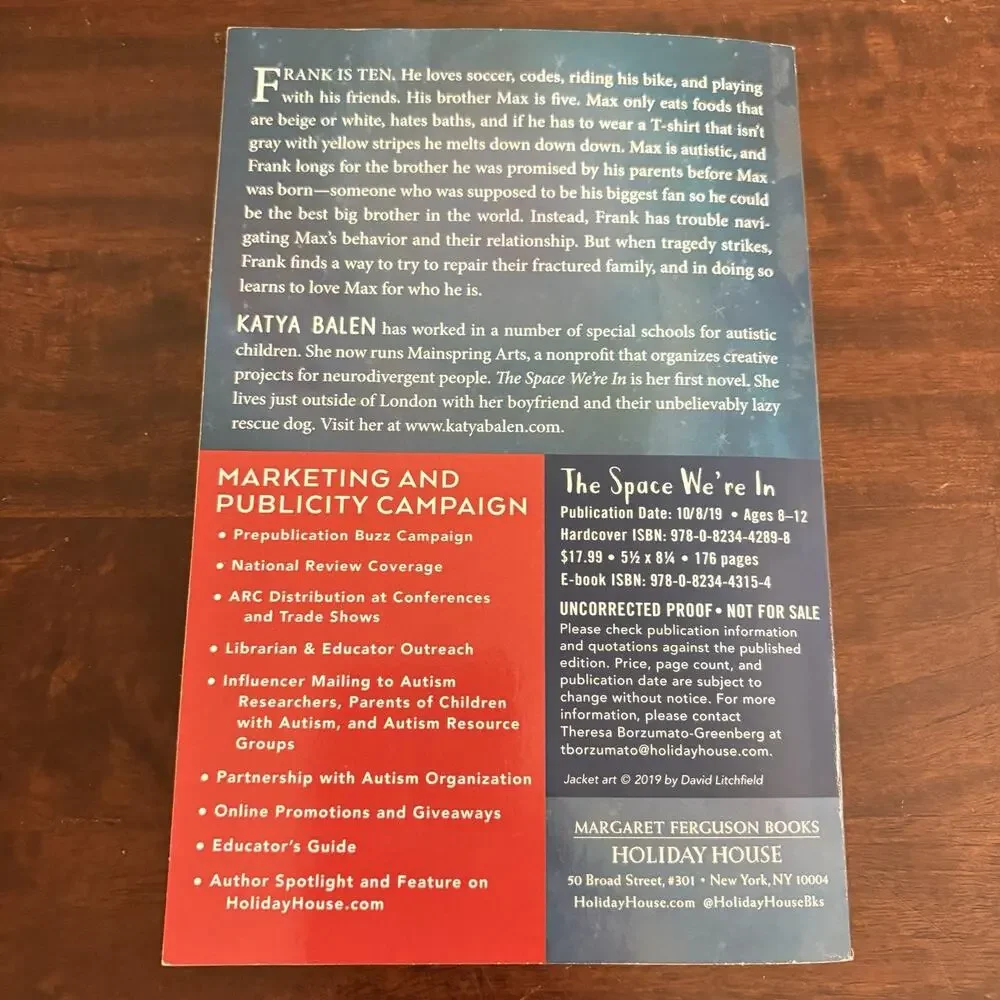 2019 The Space We're In Katya Balen Advance Reader's Copy ARC